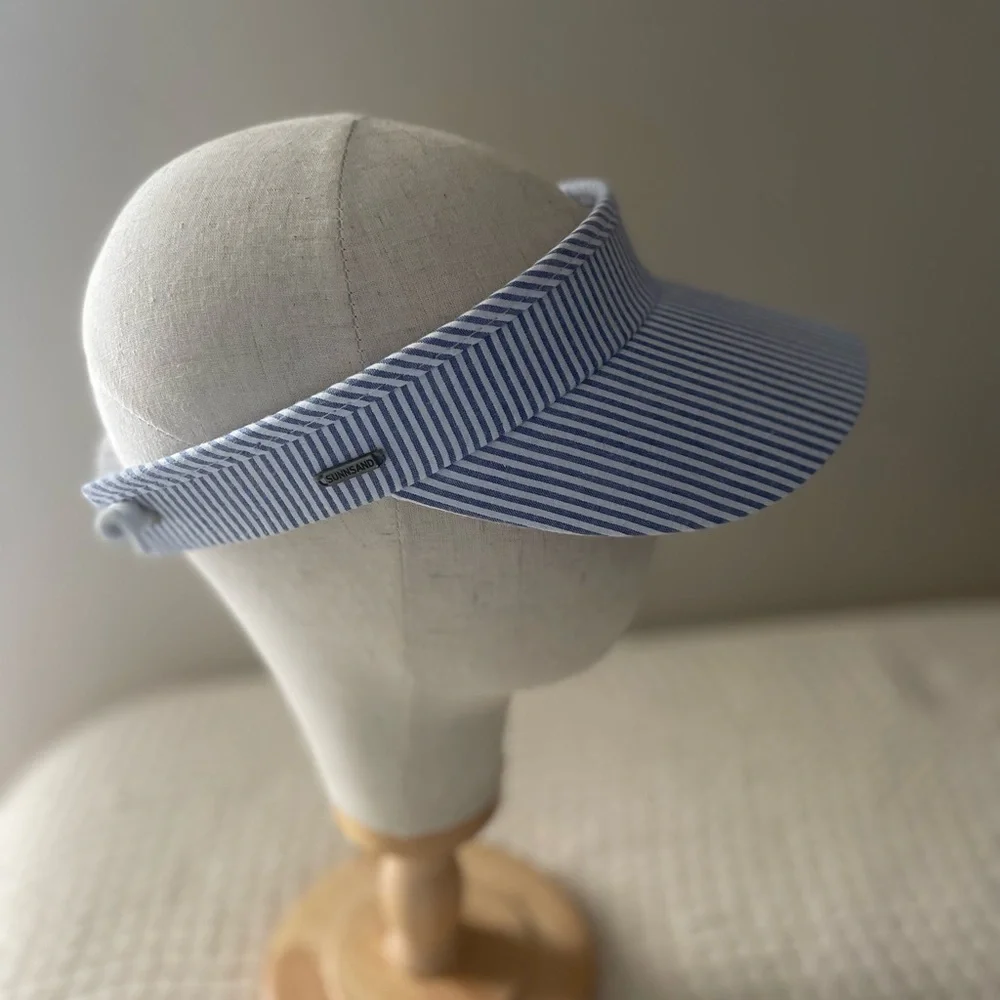 Sun N Sand  Blue Nautical Visor Hat with Adjustable Fit - Picture 2 of 8